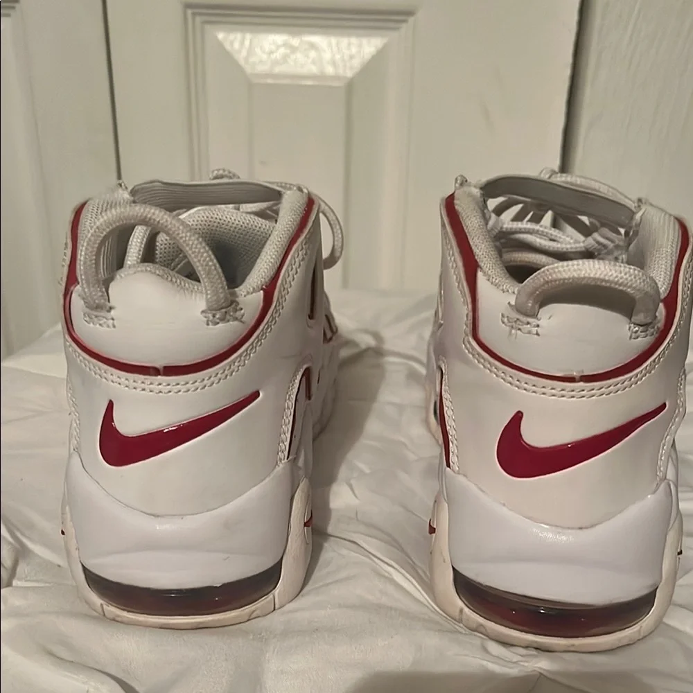 Nike Kids Air Uptempo White Red Shoes - Picture 3 of 4